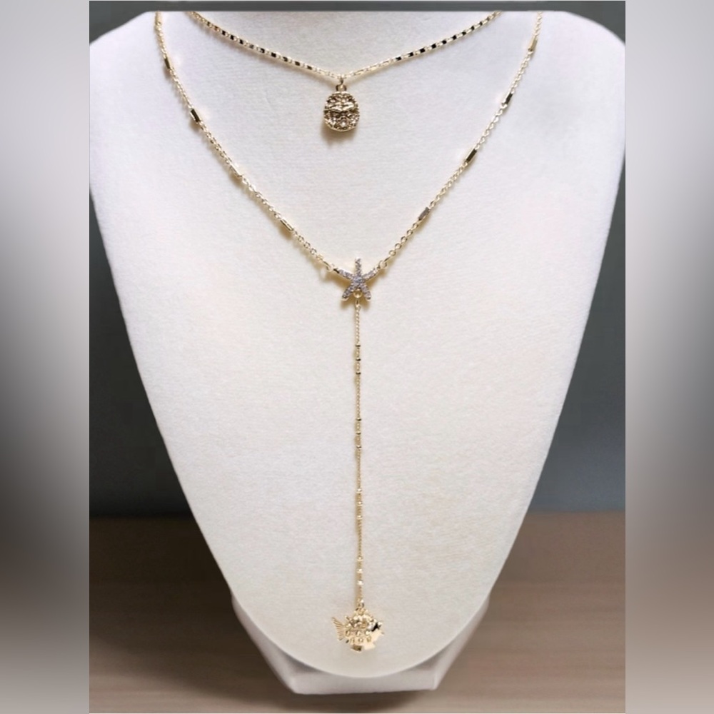 Lilly Pulitzer puffer fish, star fish necklace